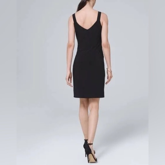 White House Black Market Embroidered Matte Jersey Tank Shift Dress Size Small - Picture 2 of 9